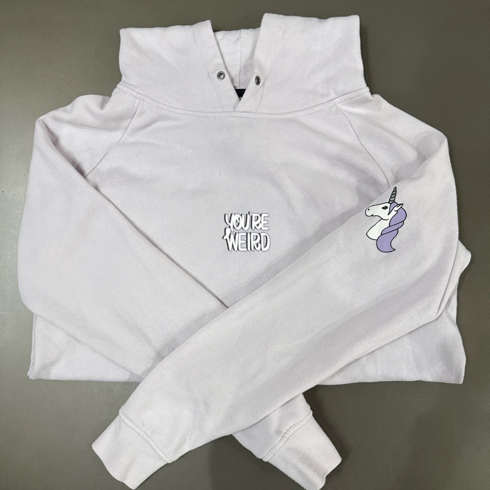 A.LAB “You’re Weird” Light Lavender Hooded Sweatshirt - Size Large